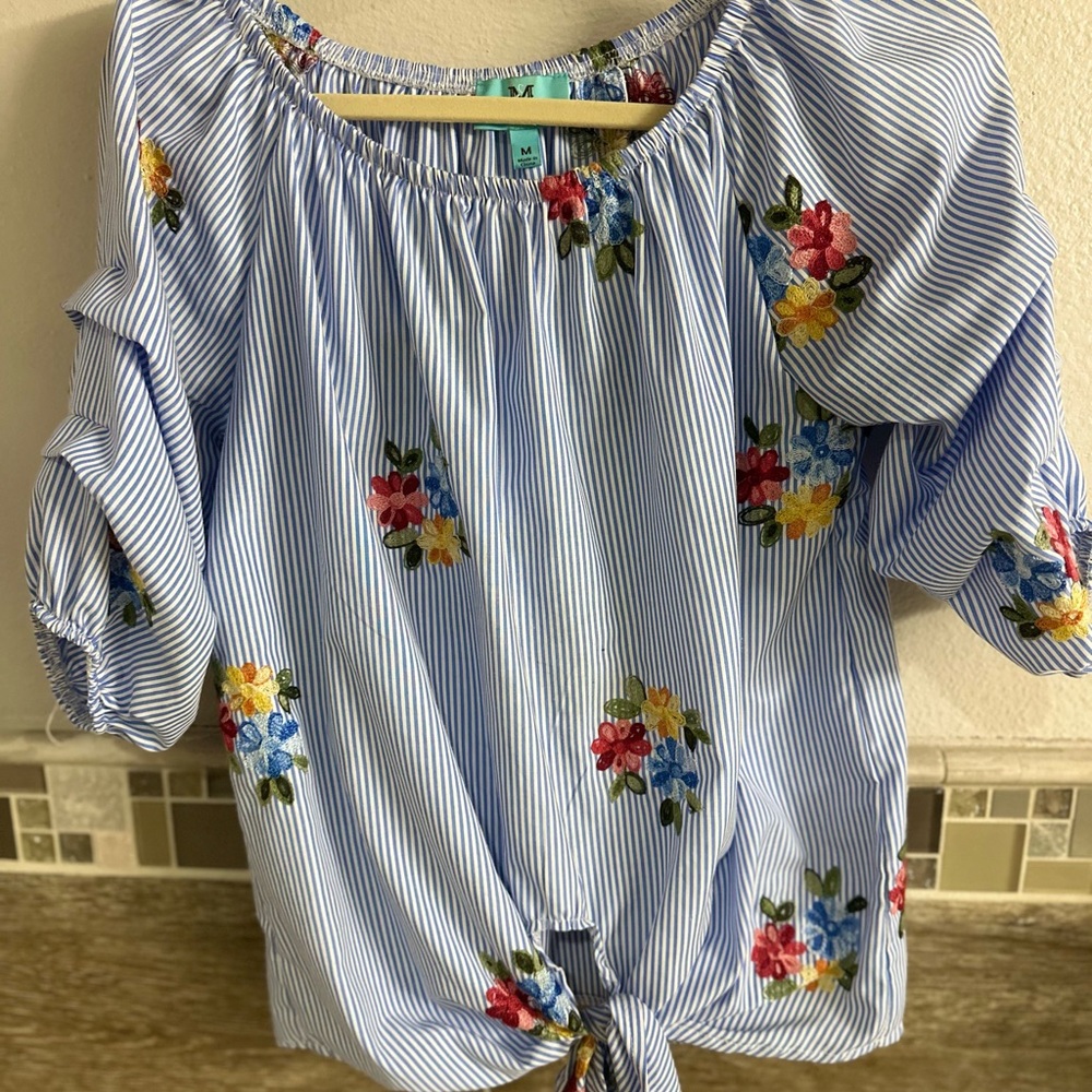 Floral Striped Women's Top